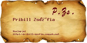 Pribill Zsófia névjegykártya